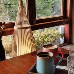Photo sculptural desk lamp coffee bar decor