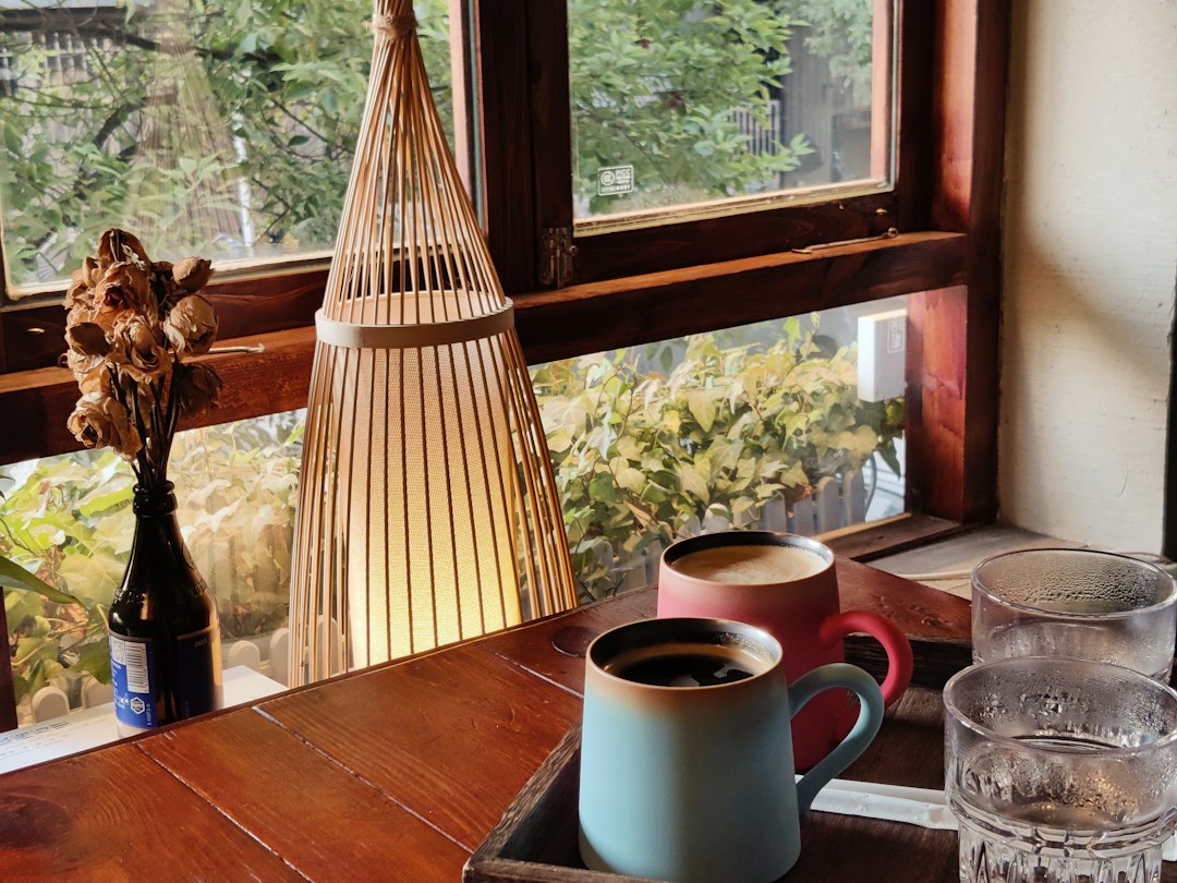 Photo sculptural desk lamp coffee bar decor